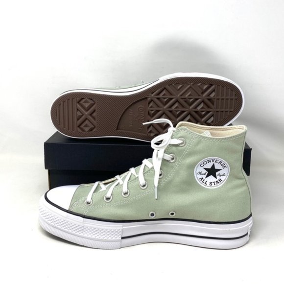 Converse Ctas Lift Platform Women's Sneakers Canvas Light Green High Top A03541C - Picture 5 of 10